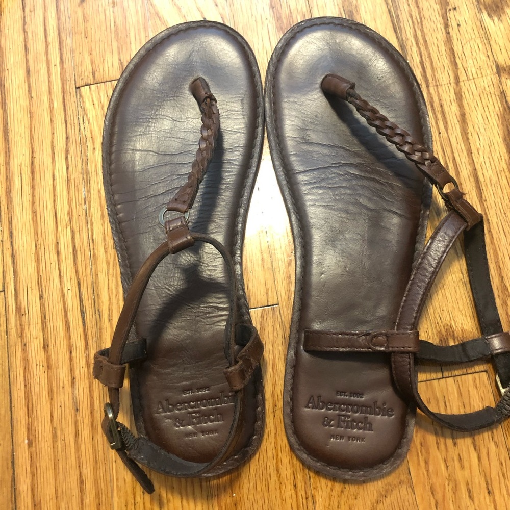 Abercrombie Size 8, Dark Brown Braided Sandals